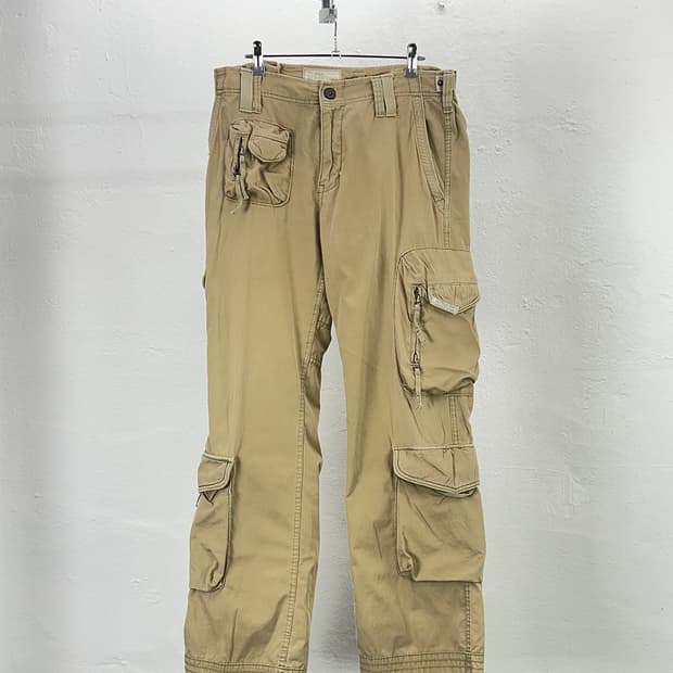 00s 폴로 진스 베이지 멀티 포켓 밀리터리  카고 팬츠