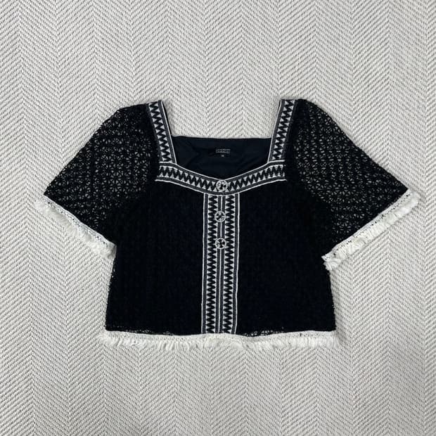 에고이스트 블랙 레이스 블라우스 66(L)