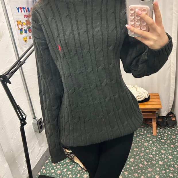 폴로 랄프로렌 케이블 터틀넥 니트 스웨터