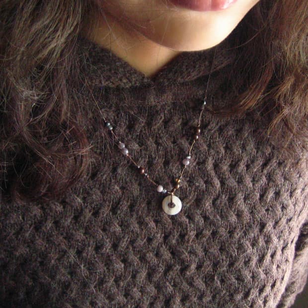 white donut necklace 화이트 도넛 핸드메이드 목걸이