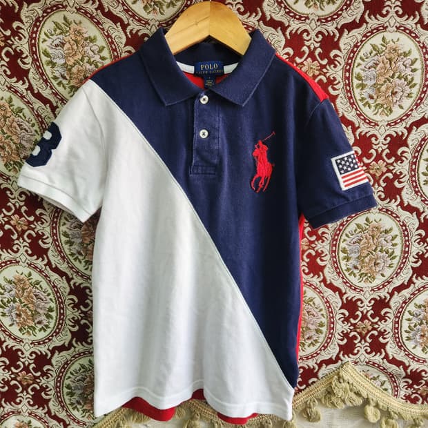 폴로 랄프로렌 빅포니 성조기 pk 카라티 130사이즈 키즈
