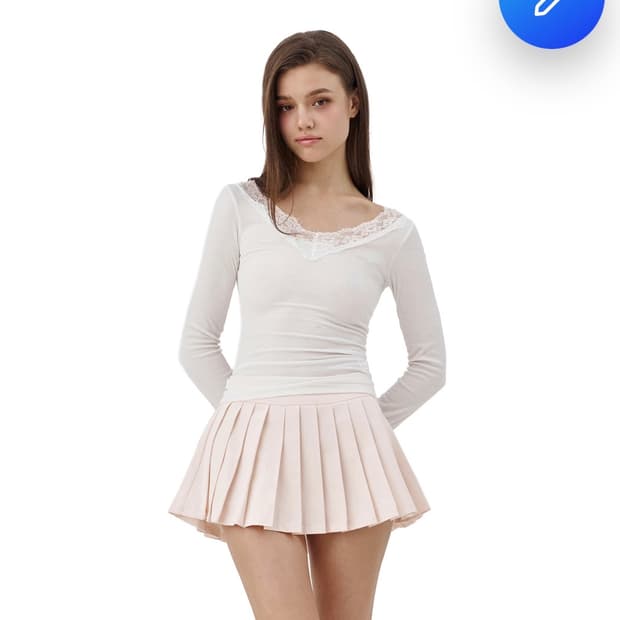 클리시어 크림도넛 롱슬리브 화이트