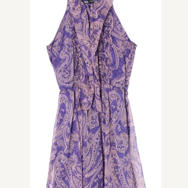 ZARA 플로럴 홀터넥 미니원피스 XS