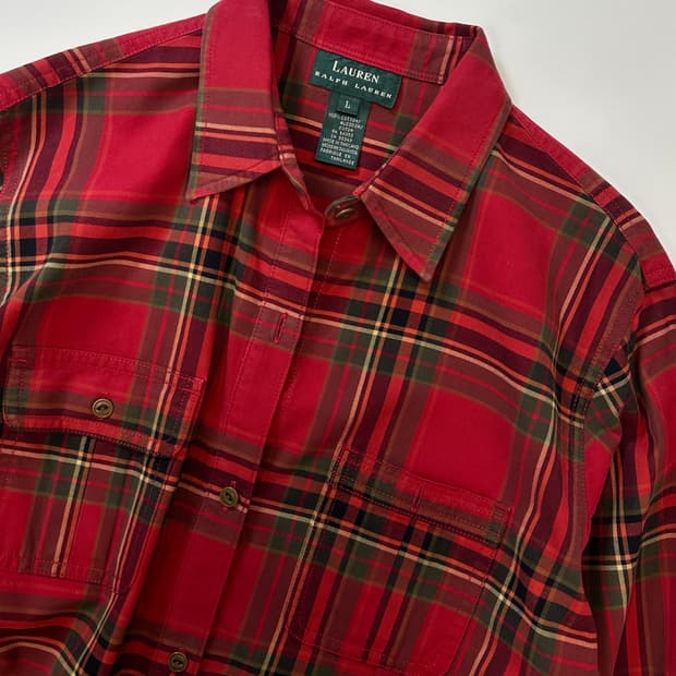 폴로 레드 타탄체크 셔츠 
