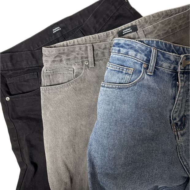 무신사 스탠다드 데님 3개 와이드 / 스트레이트 허리 30-31