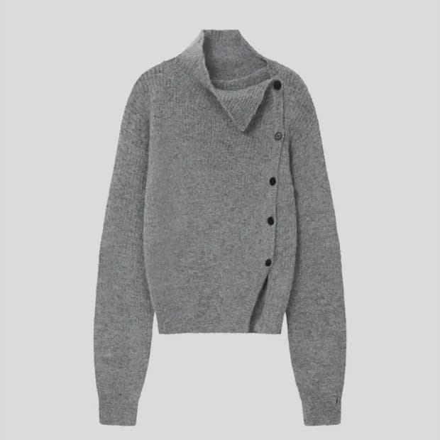 미세키서울 Side button knit grey