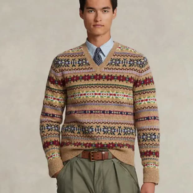 폴로 랄프로렌 V넥 니트 류준열니트