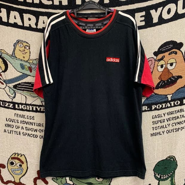 [L] 90's 아디다스 올드스쿨 래글런 티셔츠