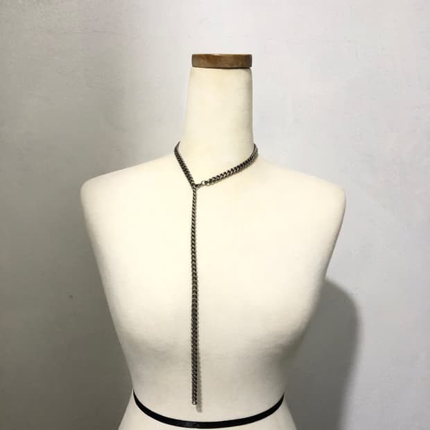 빈티지 실버 체인 목걸이 갸루 펑크 긱시크 오리엔탈 하구미 페어리