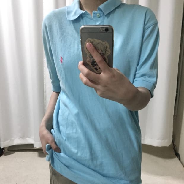 폴로 랄프로렌 민트 하늘 카라 PK 반팔 티셔츠