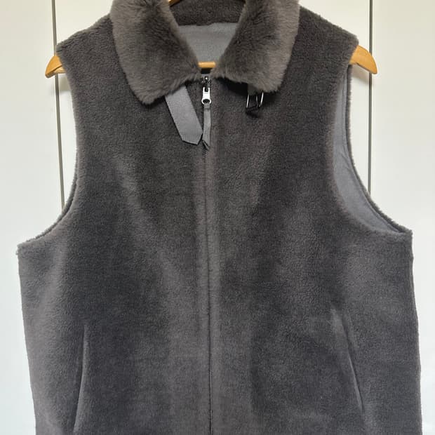 리얼양모 조끼 그레이