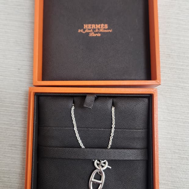 에르메스 샹달 토글바 실버목걸이