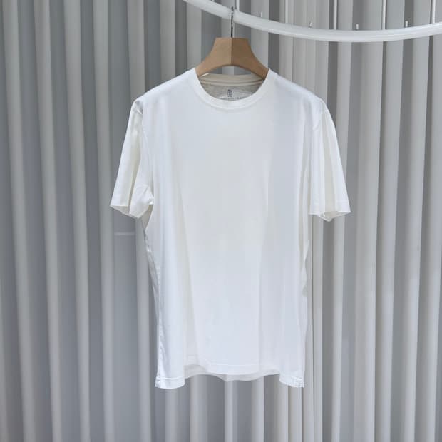 (S급/XL) / 브루넬로쿠치넬리 코튼 크루넥 반팔 티셔츠 화이트
