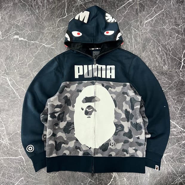 베이프 x 푸마 카모 샤크 풀 오버 후드집업