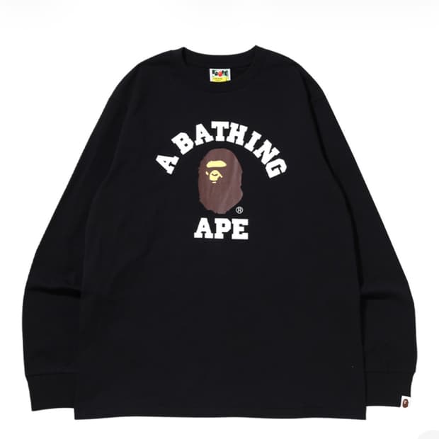 BAPE College L/S T-Shirt Black