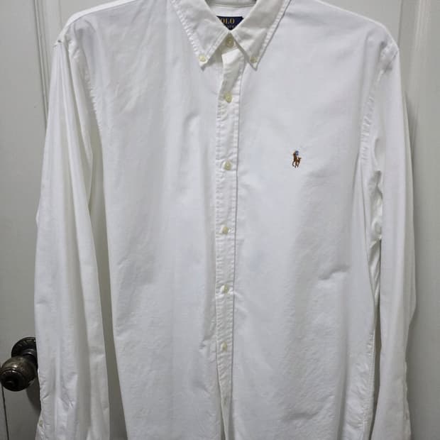 폴로 랄프로렌 옥스포드셔츠 화이트 색상 커스텀핏 XL 사이즈