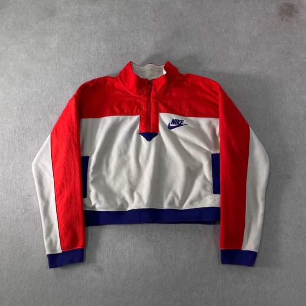 W 100 나이키 반집업 크롭 플리스 맨투맨