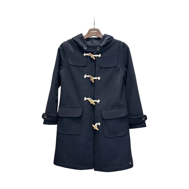 PN VINTAGE 떡볶이 후드 코트 투포켓 토글 버튼 디테일 네이비