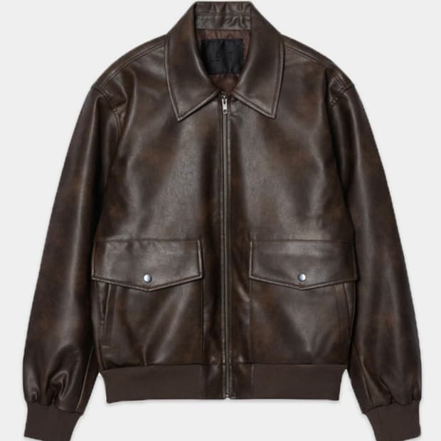 레프트서울 레더자켓 브라운