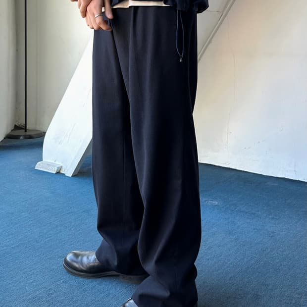 2 pleats wool flannel slacks