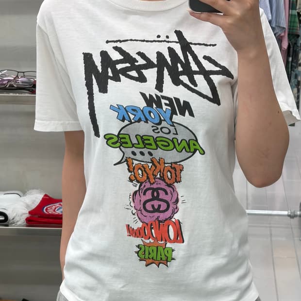 스투시 00s 월드투어 여성용 반팔 티셔츠