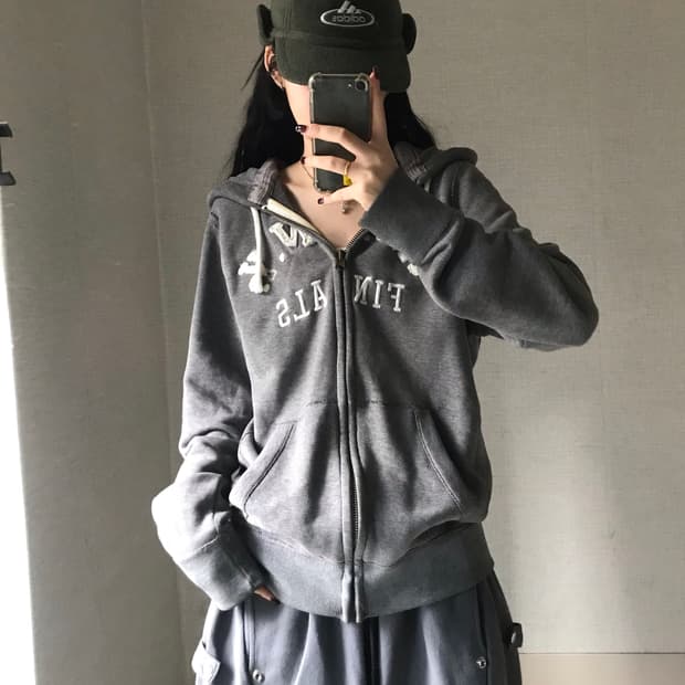 아베크롬비 그레이 오버핏 후드집업