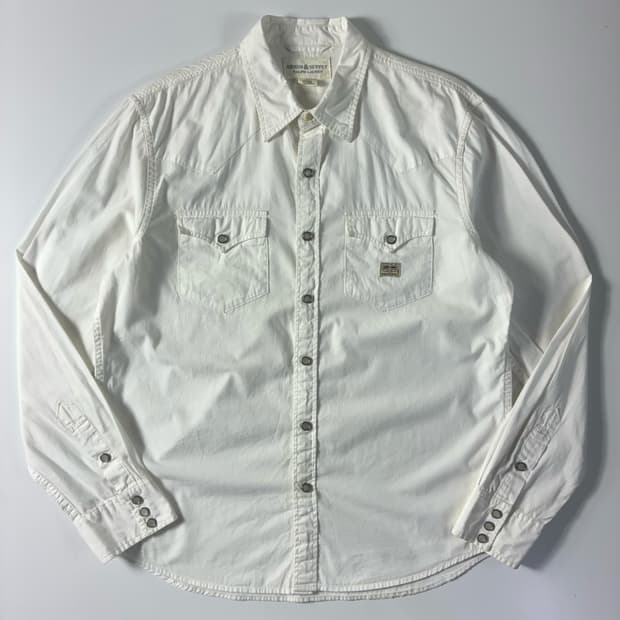 Polo  데님앤서플라이 코튼 화이트 웨스턴 셔츠 