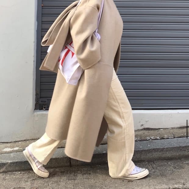 킨더살몬 핸드메이드 머플러 코트