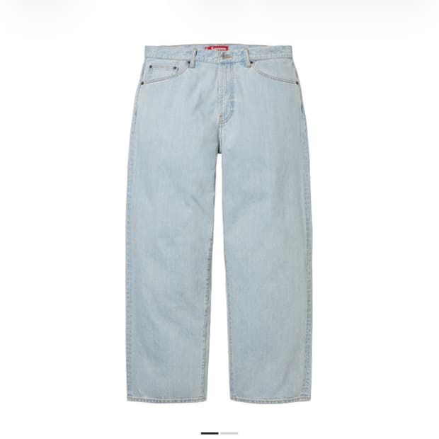 슈프림 배기 진 라이트 워시드 인디고 30