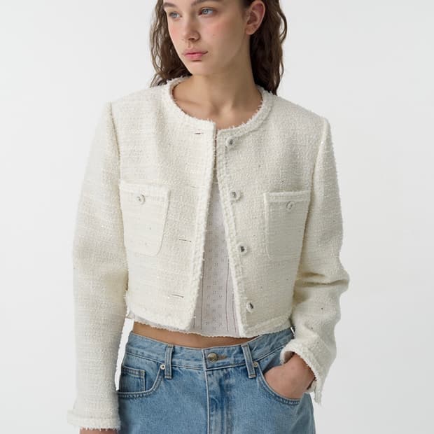 더바넷 멜리나 트위드 아이보리(상태좋음)