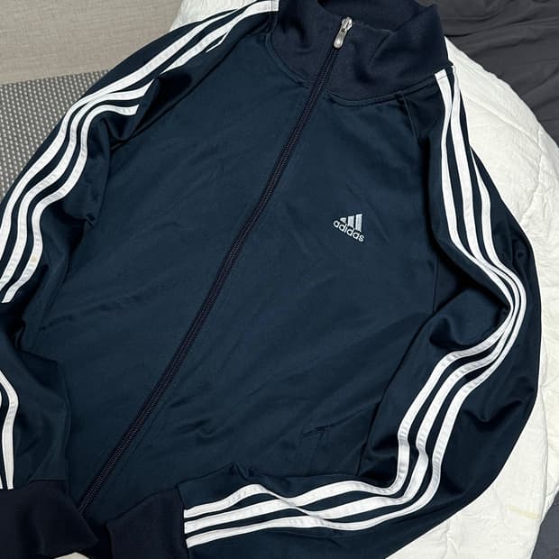 아디다스 네이비 져지 트랙탑 라지 에센셜 