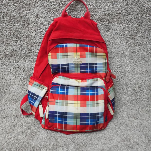 빈티지 르꼬끄 스포르티브(le coq sportif)체크 패턴 백팩
