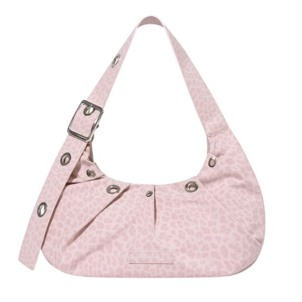 포어필 Carry light hobo bag Leopard pink