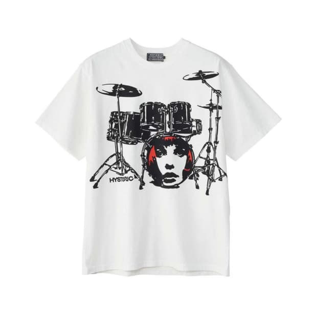히스테릭글래머 드럼 세트 티셔츠 화이트 S 판매