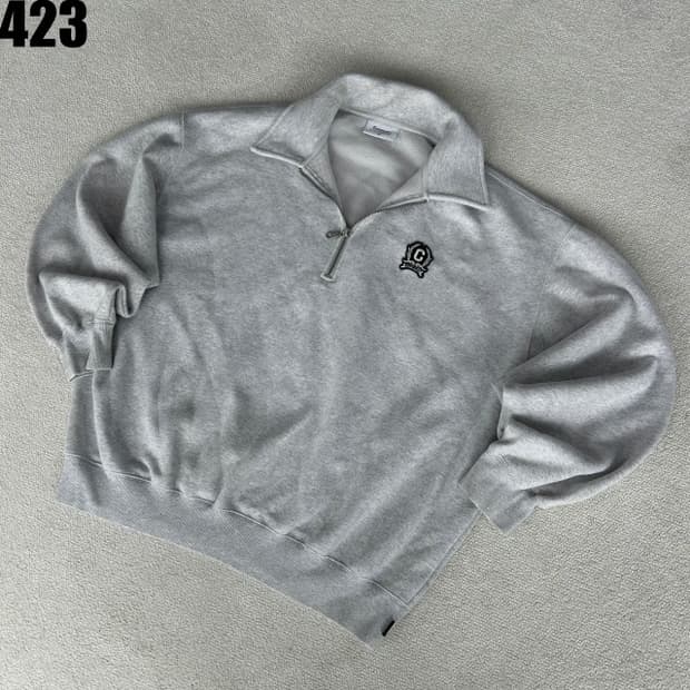 커버낫 하프집업 맨투맨 그레이 L