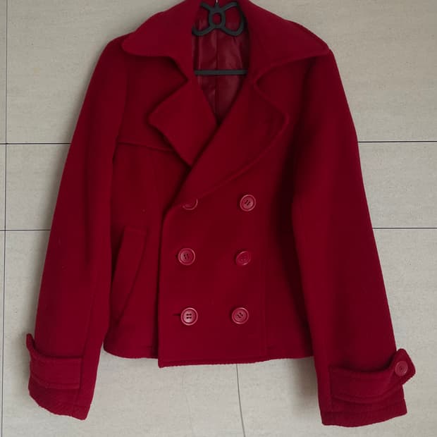 빨강 숏코트 더블코트 갸루 핀터 공겜여주  