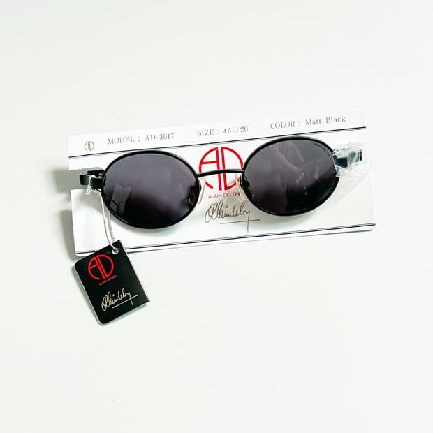90s ALAIN DELON 알랭들롱 블랙 오벌 프레임 빈티지 선글라스