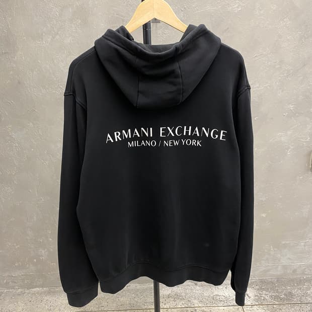 [XL] 아르마니 익스체인즈 블랙 스펠아웃 후디