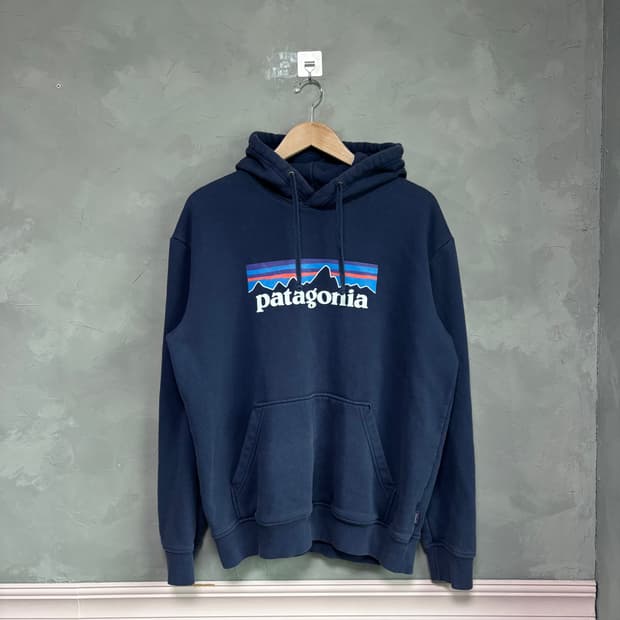 파타고니아 빅로고 후드 네이비