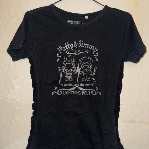 “PATTY&JIMMY” lace shirring striped T