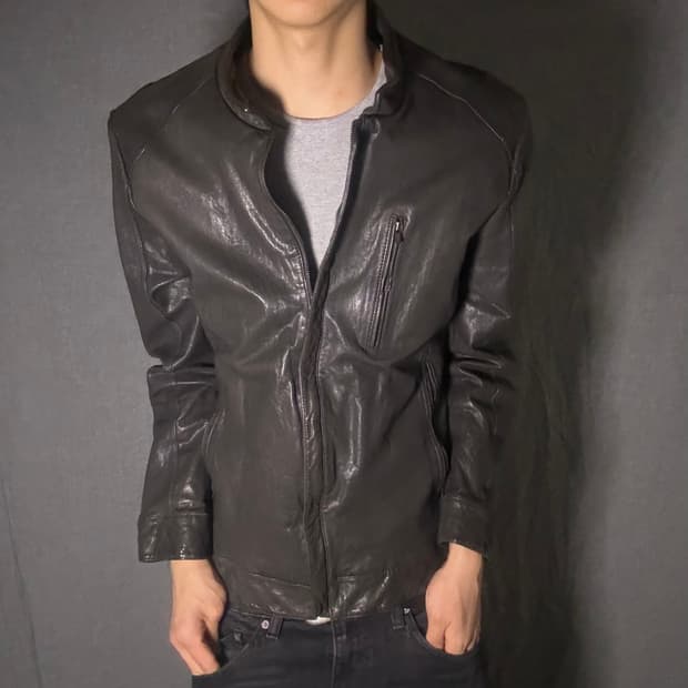 lamb skin leather jacket