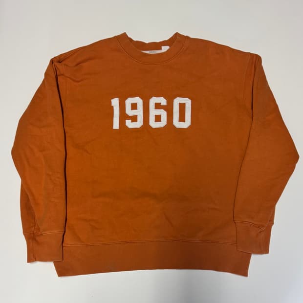 유니폼브릿지 1960 스펠로고 오버핏 맨투맨 XL 오렌지