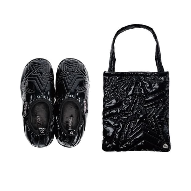 (새상품) 코이세이오 스부 멀티 스타 패딩 슈즈 + 가방 블랙 0사이즈