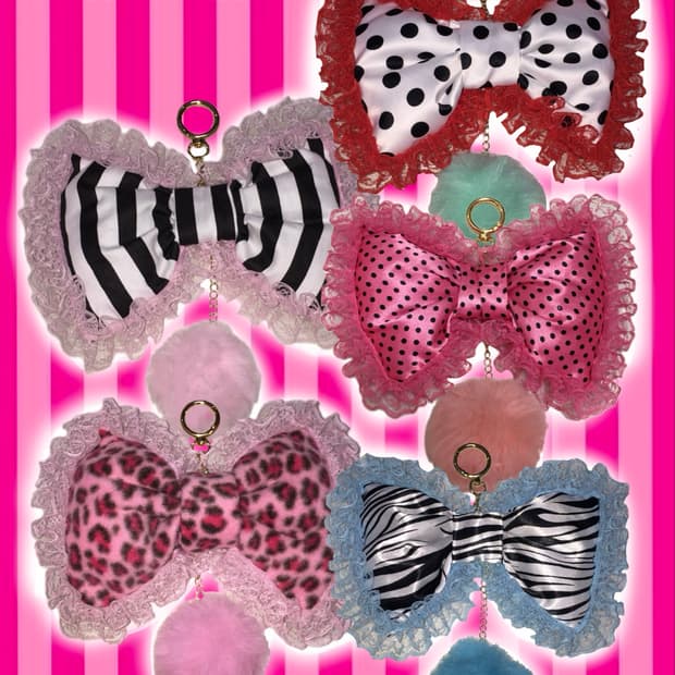 ❤︎ ふわふわ Ribbon Keyring • 후와 갸루 리본 키링
