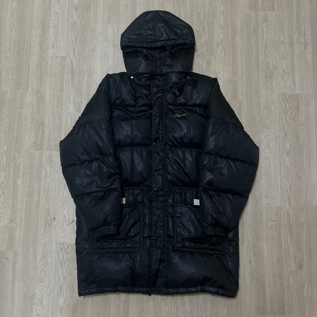 리복 Reebok 올드스쿨 덕다운 후드 롱패딩 L(100)