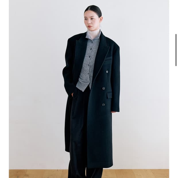 노티아 캐시미어 더블코트 미듐(텍있는 새상품)