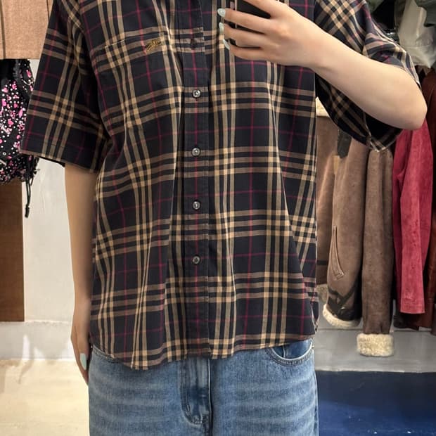 Burberry 버버리 체크반팔셔츠