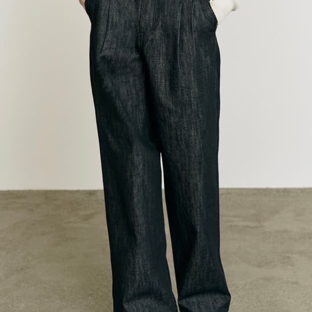 FOTTNERS Two Tuck Wide Black Jeans 블랙