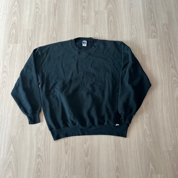 [2XL] 90s 빈티지 러셀 스웻셔츠 맨투맨 블랙
