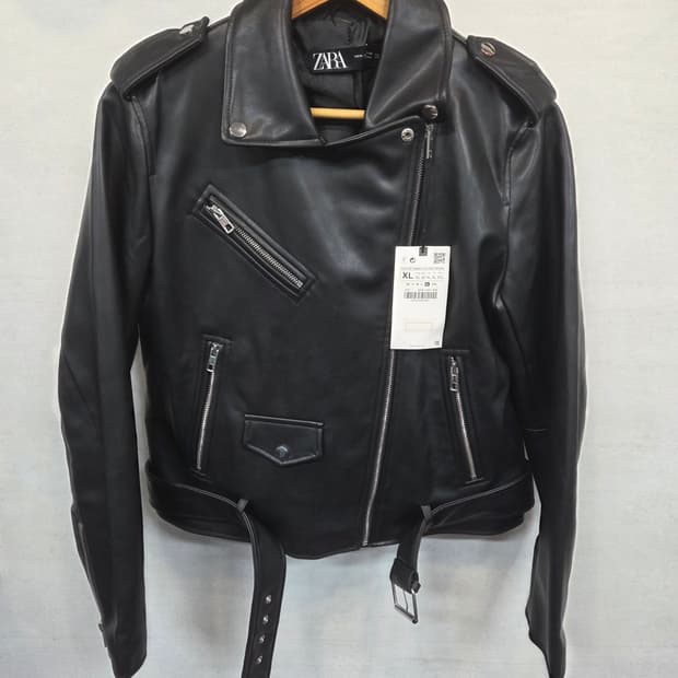 자라 여성 페이크 레더 라이더 자켓 xl